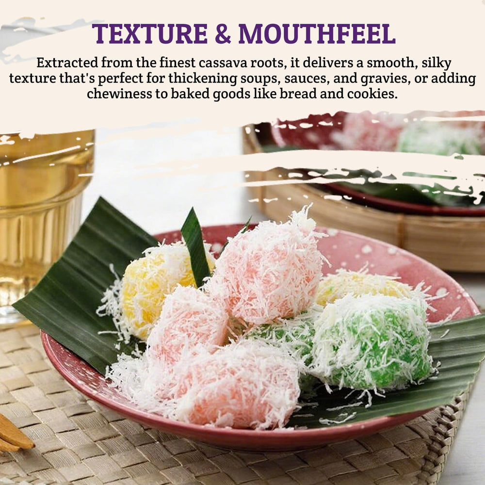 52USA Tapioca Flour creates a smooth batter ideal for desserts and sauces.