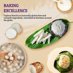 52USA tapioca starch cassava root image, versatile for gluten-free baking.