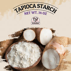52USA tapioca starch packaging close-up showing cassava origin and quality.