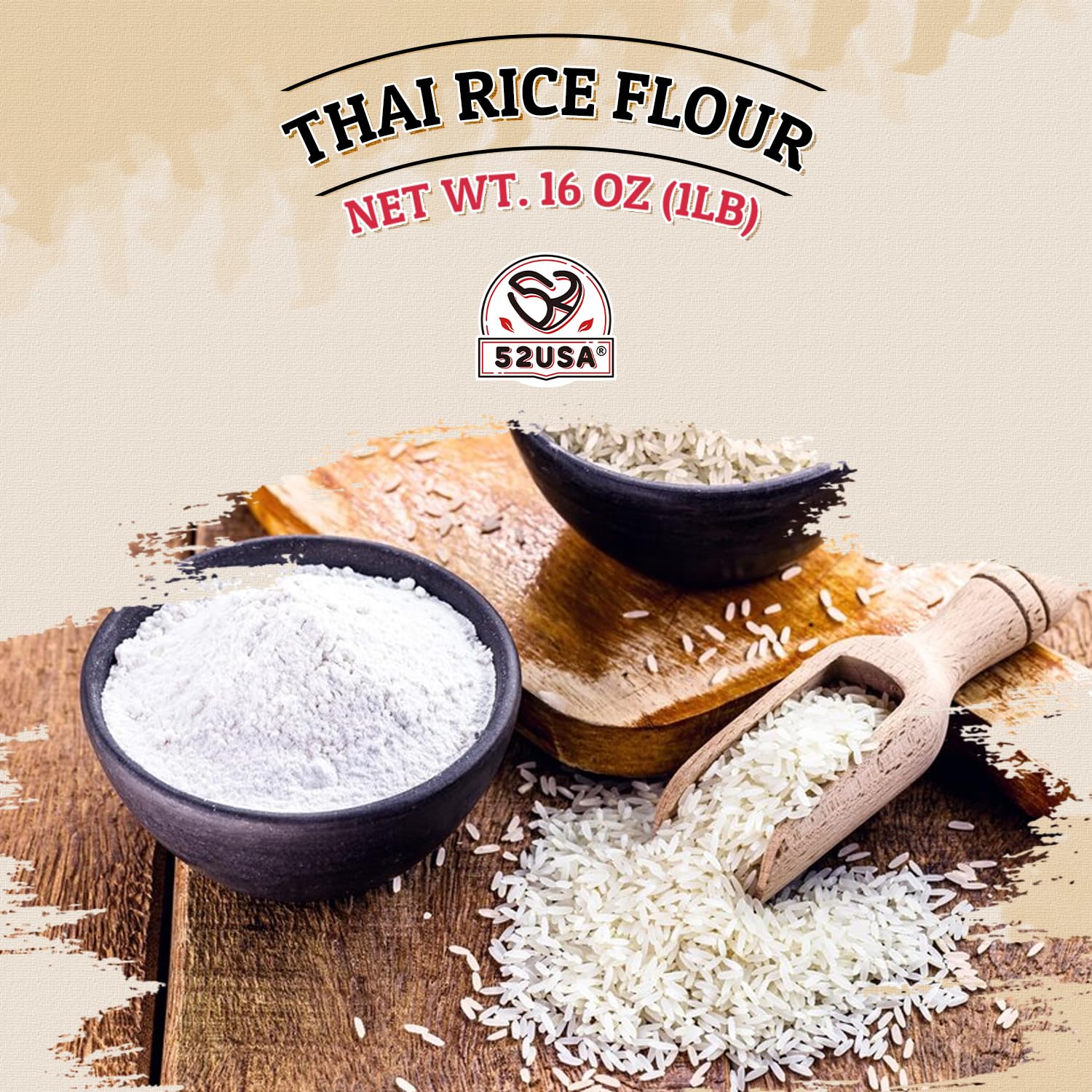 Scoop and pour 52USA Thai Rice Flour for quick thickening