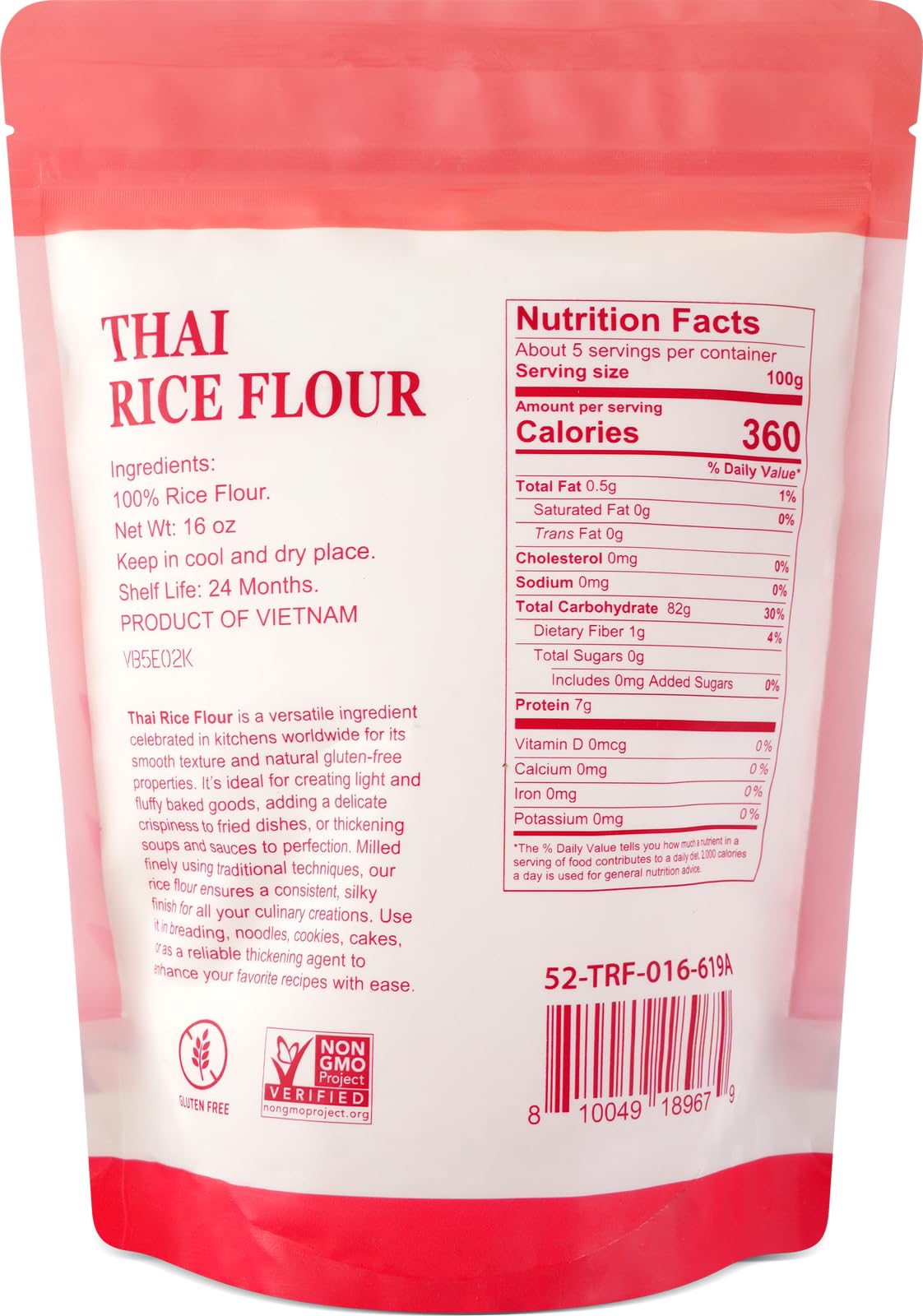Close-up of fine powder texture from 52USA Thai Rice Flour