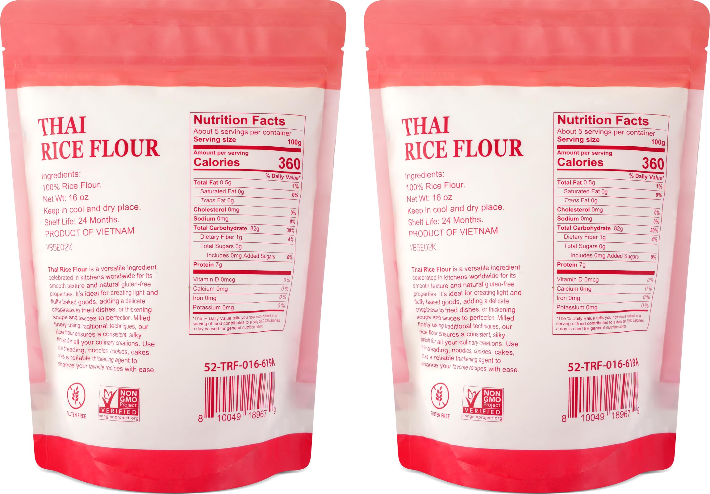 52USA Thai rice flour fine powder closeup highlighting silky texture for delicate batters.