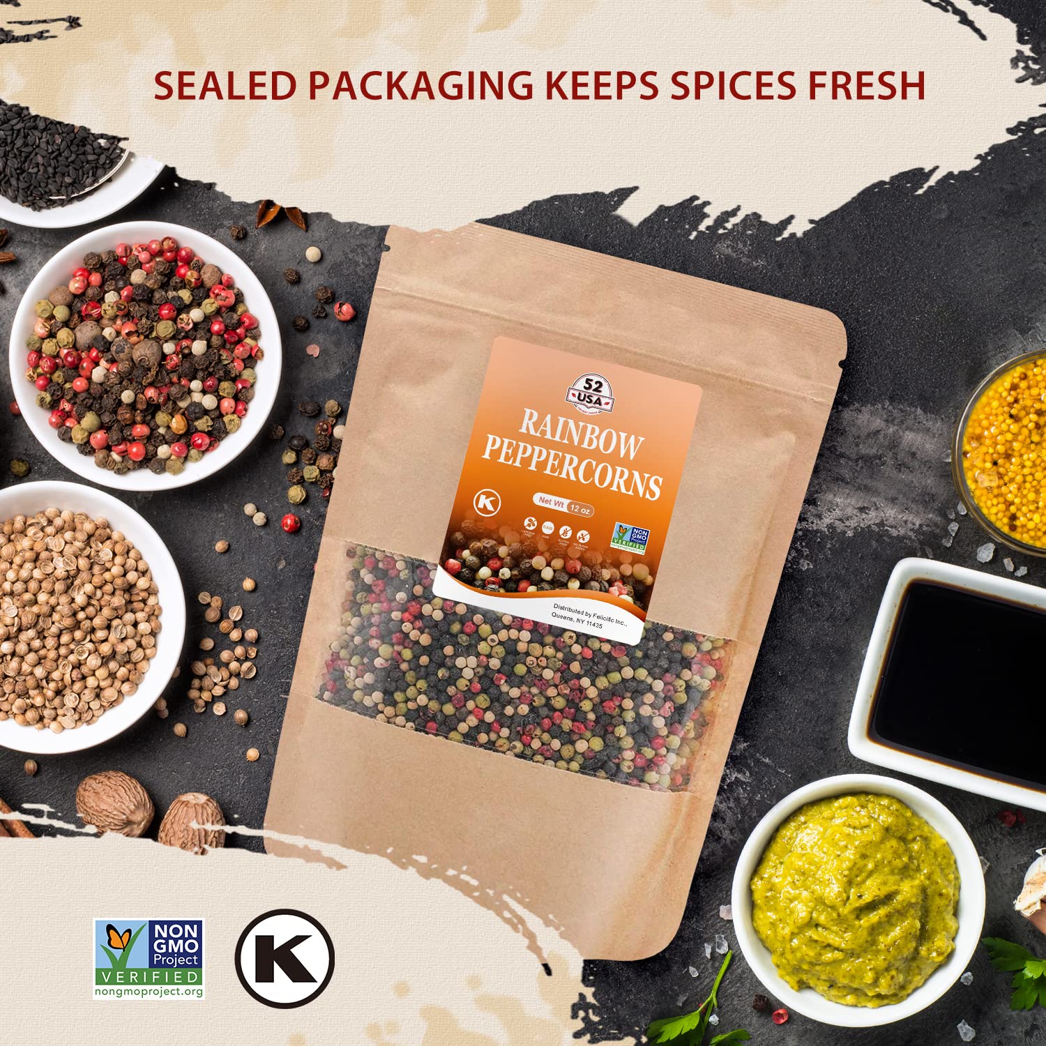 52USA Vietnam-origin Rainbow Peppercorns dependable everyday seasoning.