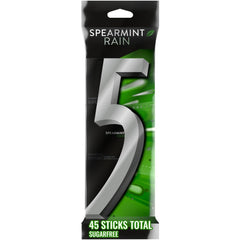 5 Gum Spearmint Rain triple-pack front view for quick breath refresh.
