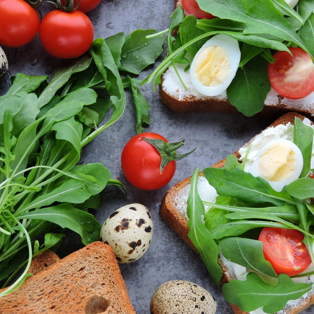 7 Farms Pickled Quail Eggs in a salad bowl adds gourmet texture and tang.