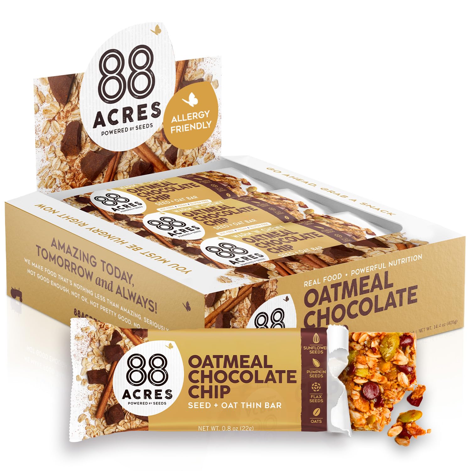 88 Acres granola bar oatmeal chocolate chip for chewy on-the-go energy