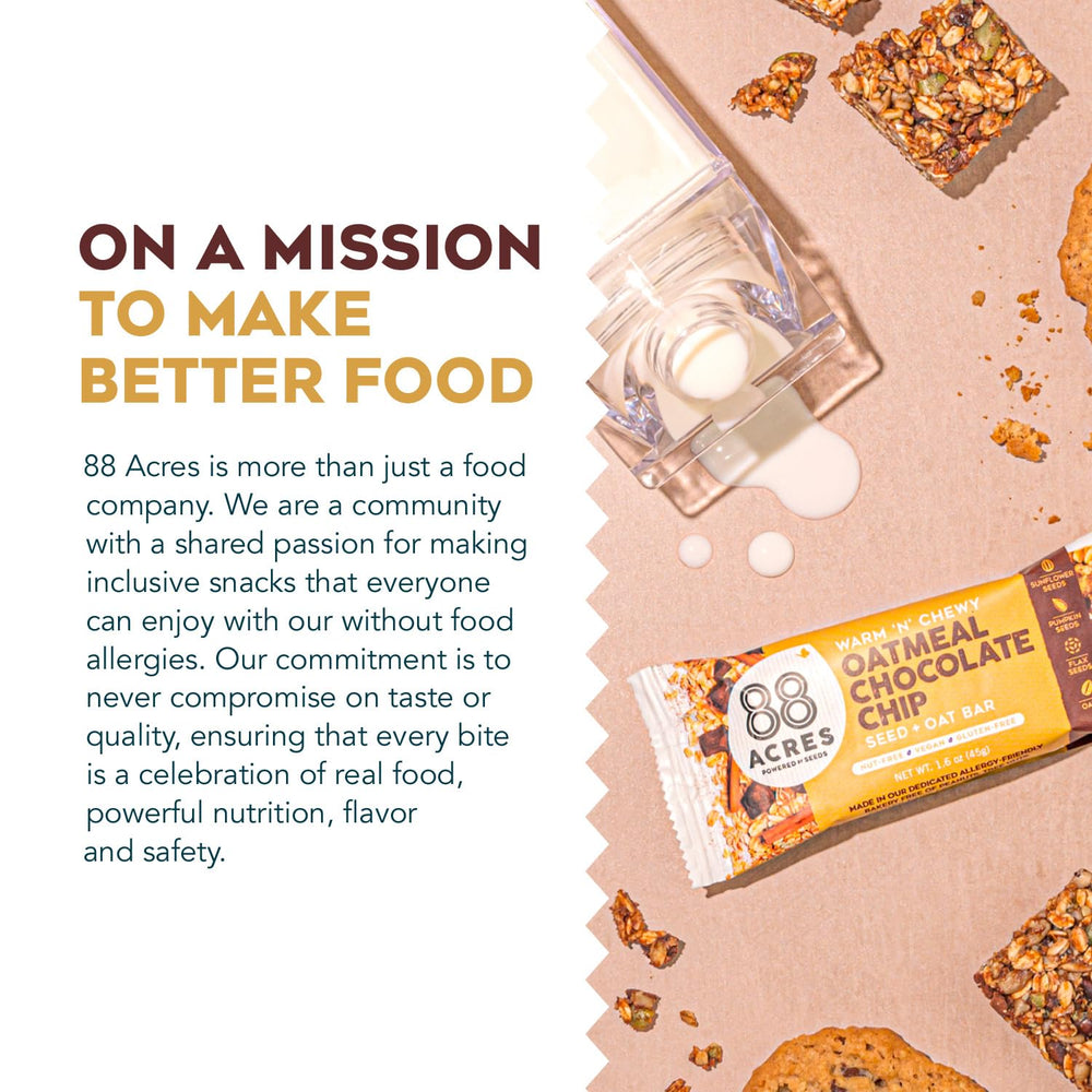 88 Acres soft-baked chewy granola bar with oats and chips