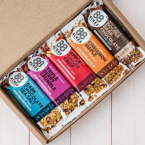 88 Acres granola bars individually wrapped, ideal for lunchboxes and travel.