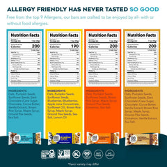 88 Acres granola bars variety pack back label, allergen information clearly shown.