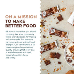 88 Acres vegan non-GMO badge emphasizing plant-based, non-GMO snack option