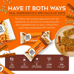 88 Acres Cinnamon Maple granola bar on-the-go in a backpack for busy days