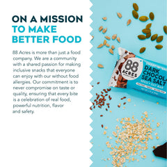 On-the-go packaging for 88 Acres Granola Bar supports backpack and purse snacks.
