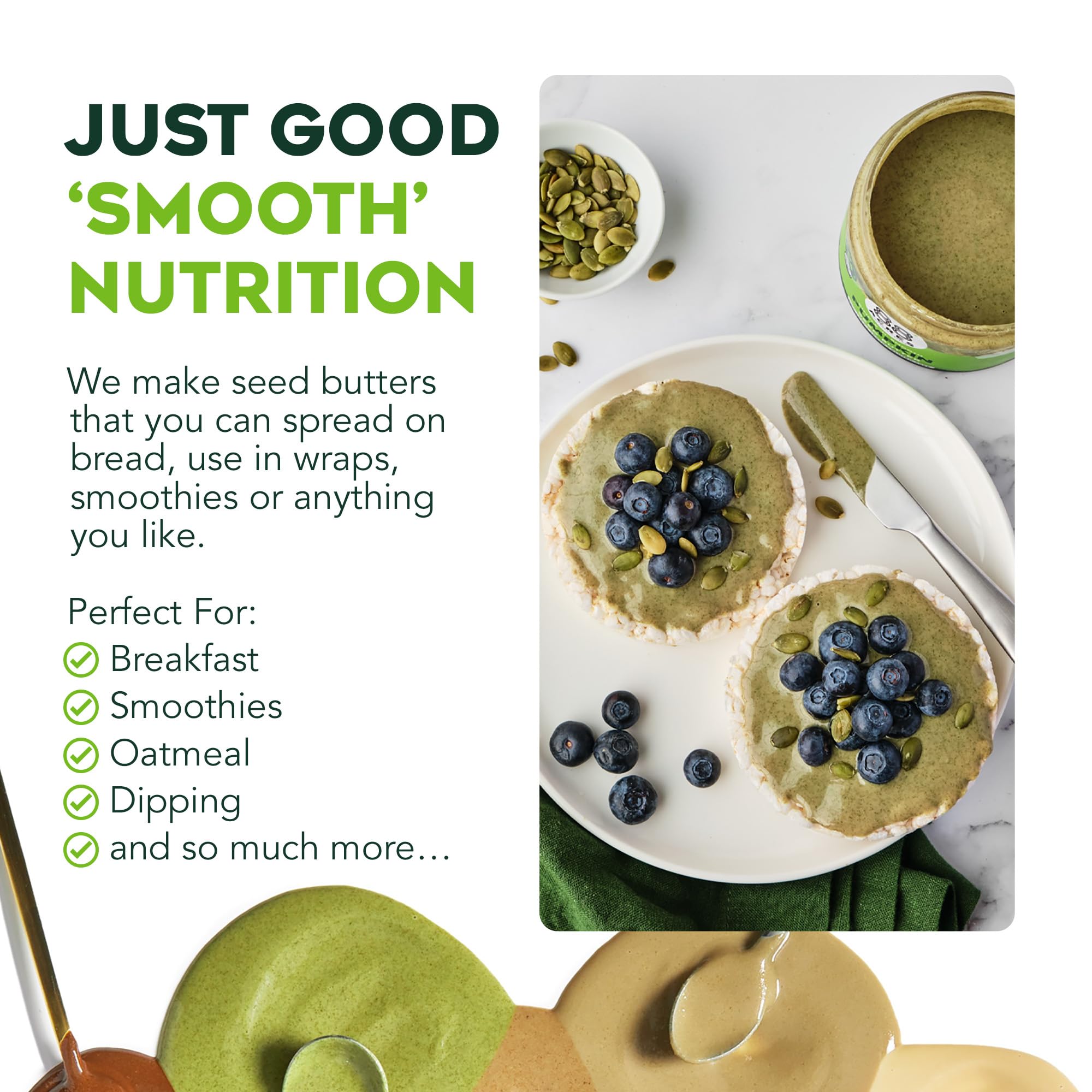 88 Acres pumpkin seed butter for dipping fruit, crackers, and snacks.