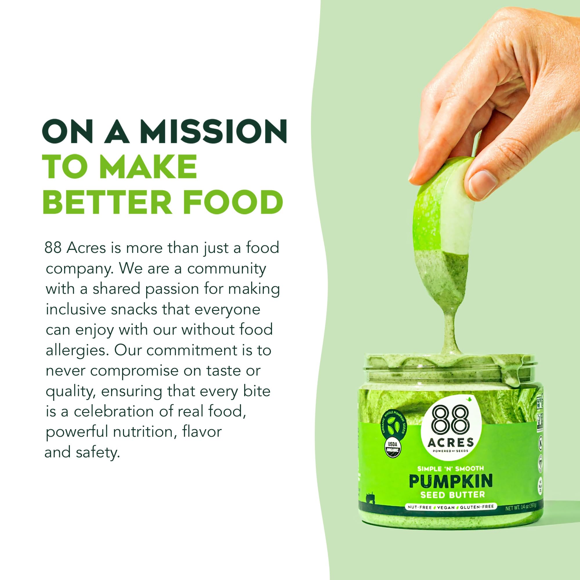 88 Acres pumpkin seed butter on toast delivering nut-free indulgence.