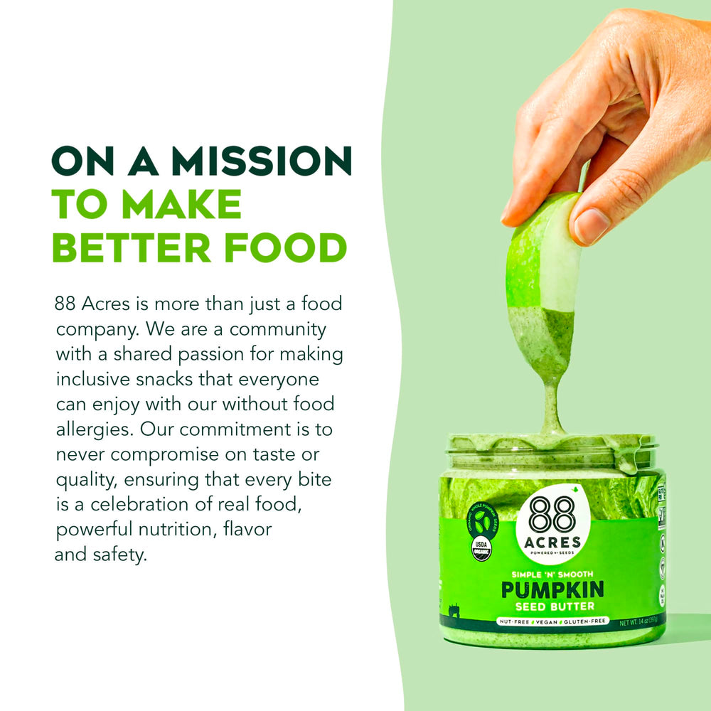88 Acres pumpkin seed butter on toast delivering nut-free indulgence.