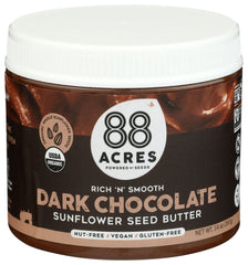 88 Acres Organic Sunflower Seed Butter Chocolate jar ready to enjoy