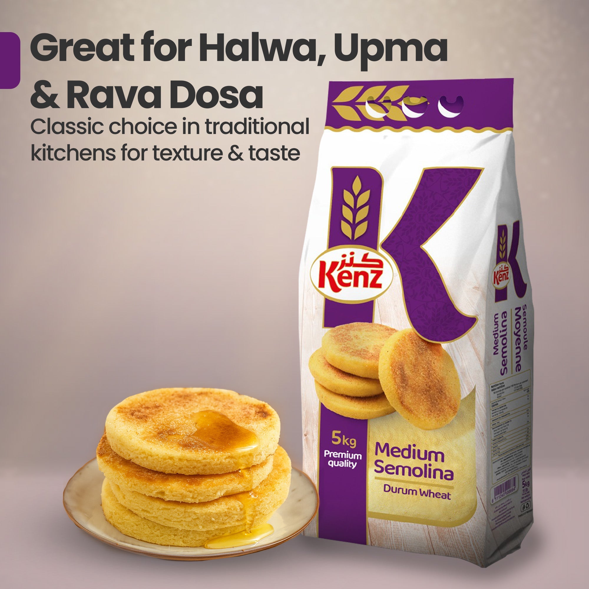 Kenz Medium Durum Semolina 5Kg Bag