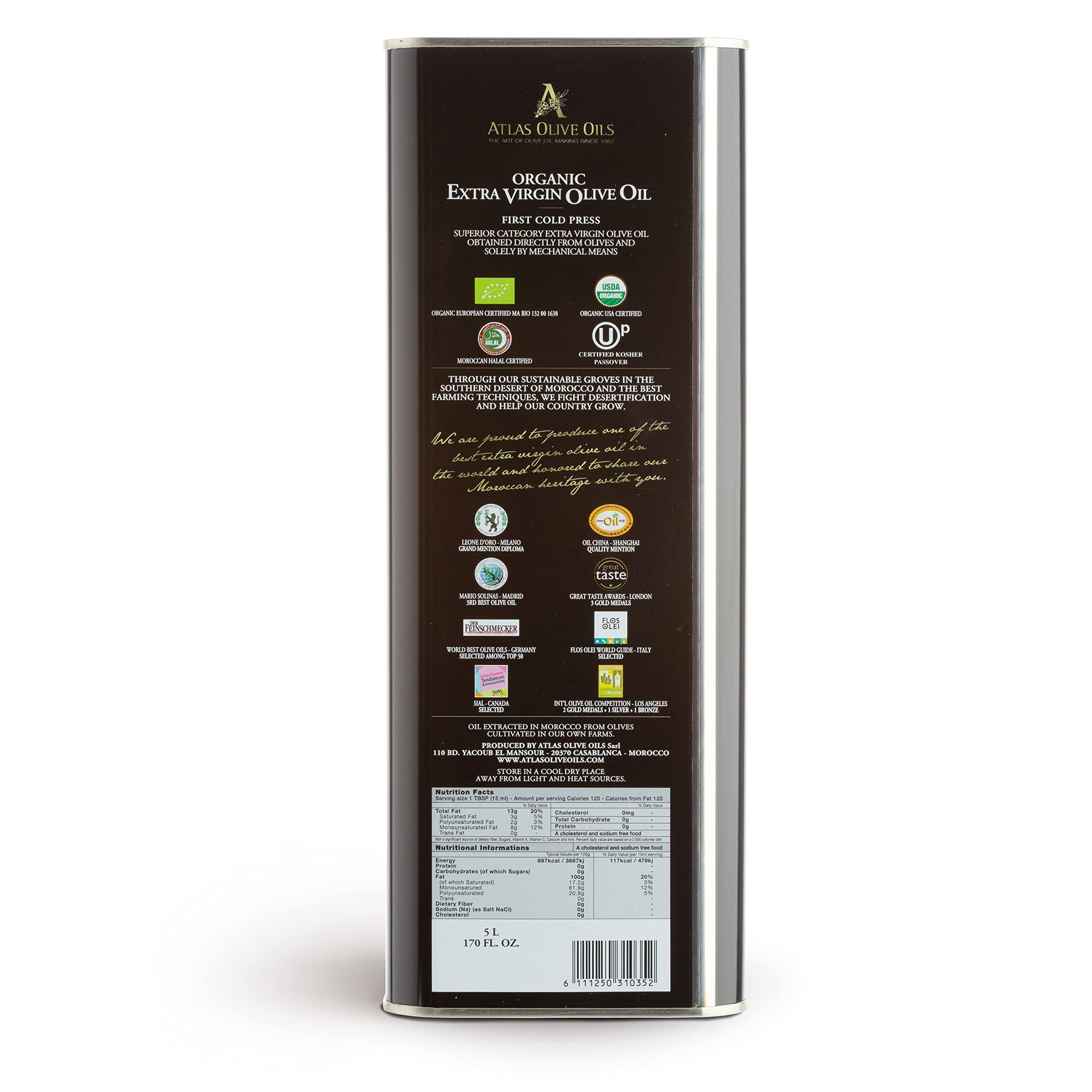 A ATLAS OLIVE OILS cold pressed olive oil glass ideal for dressings and sautéing