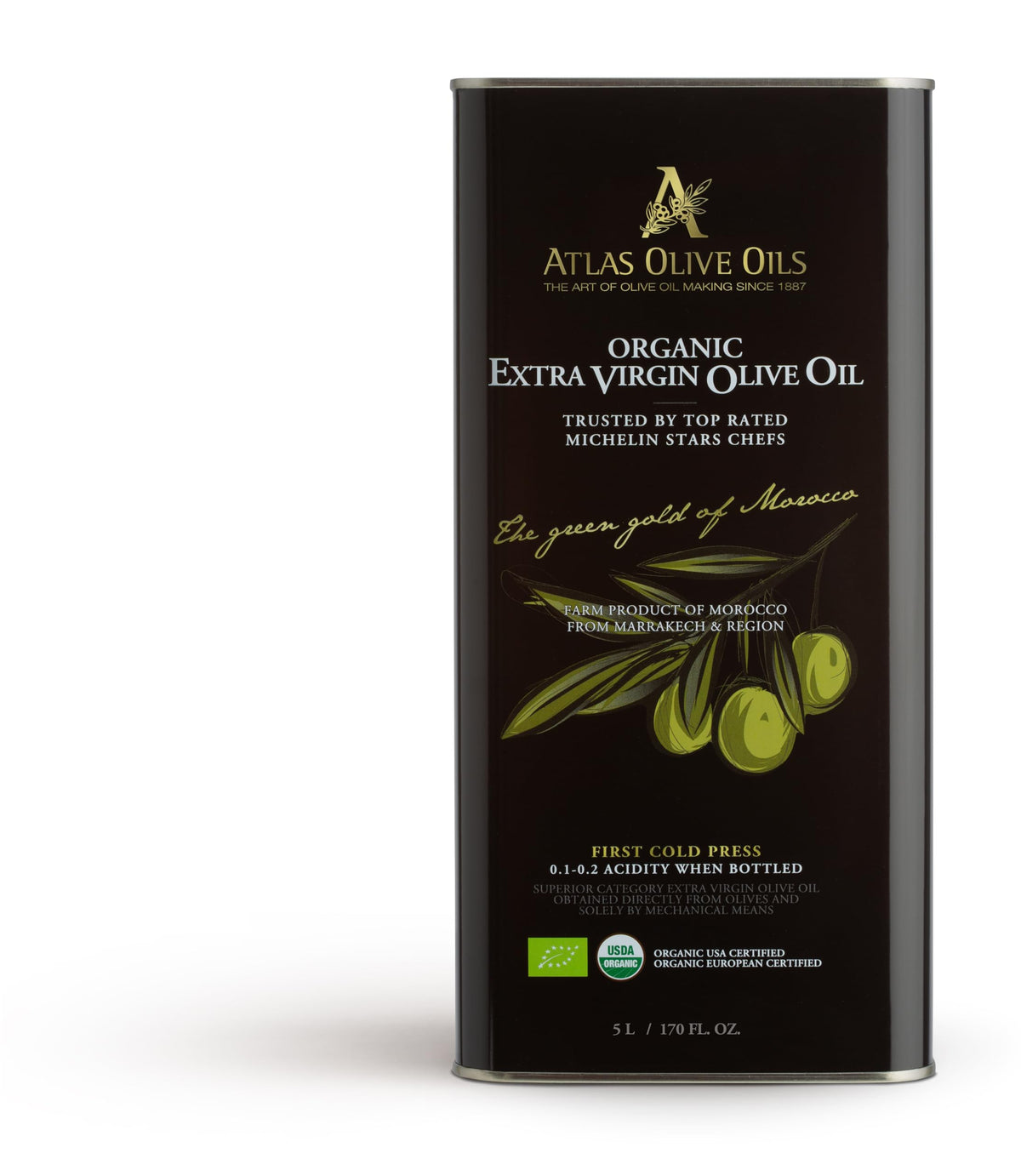 A ATLAS OLIVE OILS Moroccan olive oil bottle for rich everyday cooking