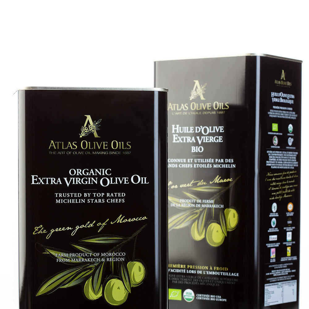 A ATLAS OLIVE OILS premium store display olive oil ready for culinary use