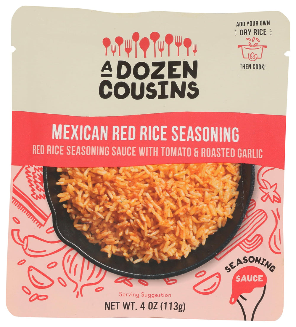 A Dozen Cousins Mexican Red Rice Seasoning Sauce bottle close-up for bold flavor ideas