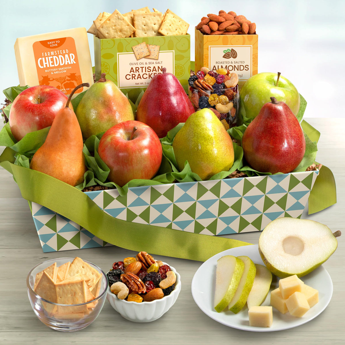 A Gift Inside classic fruit basket featuring pears and apples for gifting
