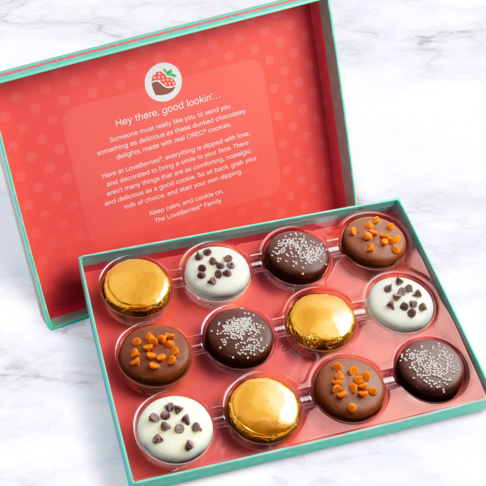 A Gift Inside Deluxe Oreo in dark chocolate with toppings, premium indulgence.