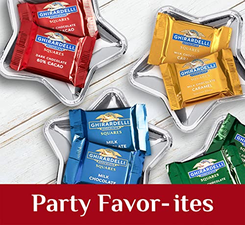 Assorted Ghirardelli chocolate squares on display for gifting and tasting.