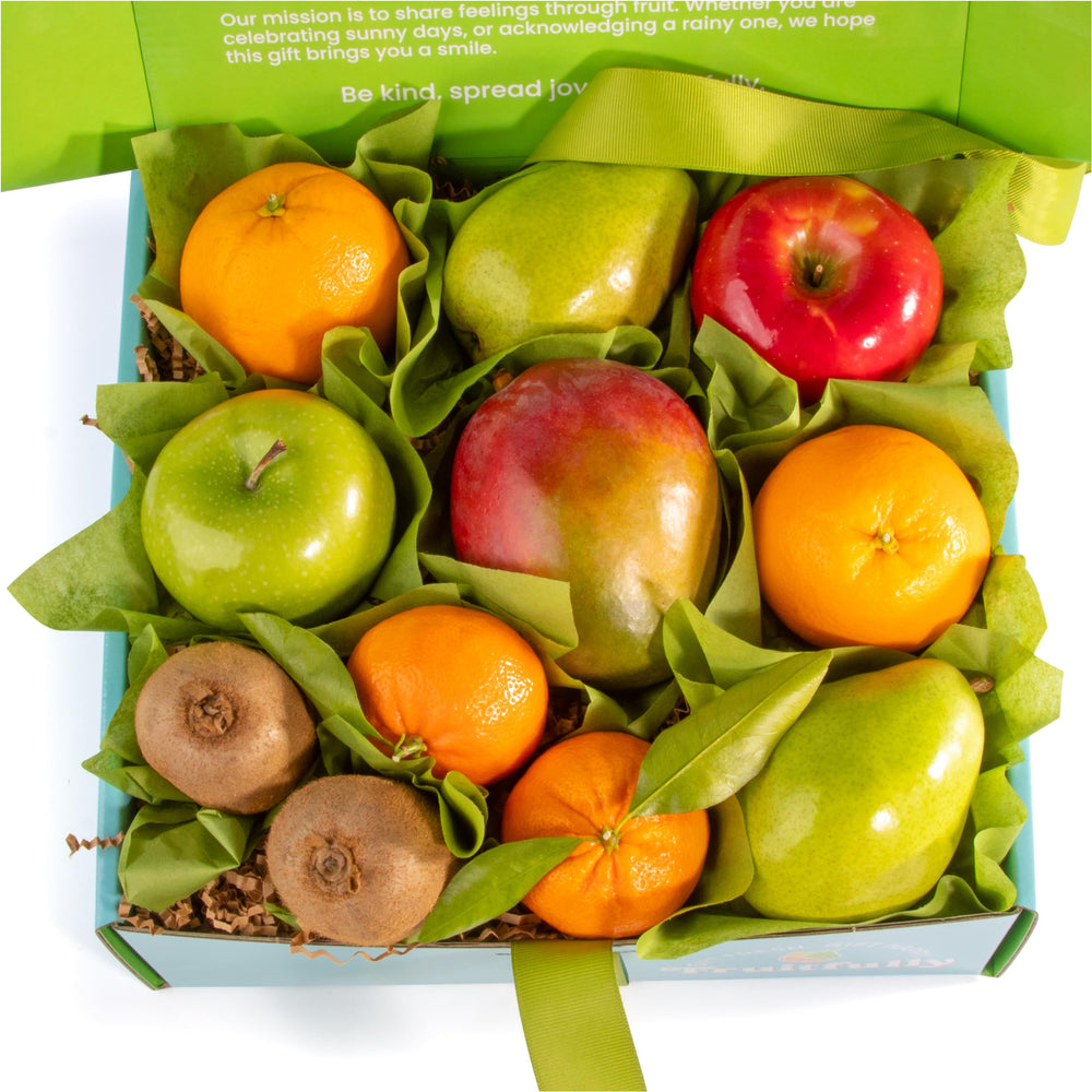 A Gift Inside Kiwi and Mango Medley showing vibrant fruit slices.