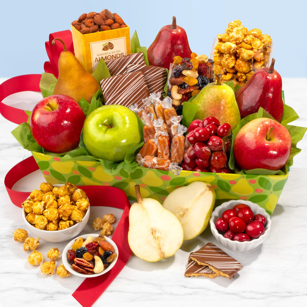 A Gift Inside Orchard Delight trail mix and roasted almonds, a wholesome gourmet pairing