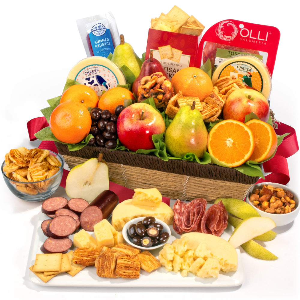 A Gift Inside fruit assortment basket with crisp apples and pears for celebrations