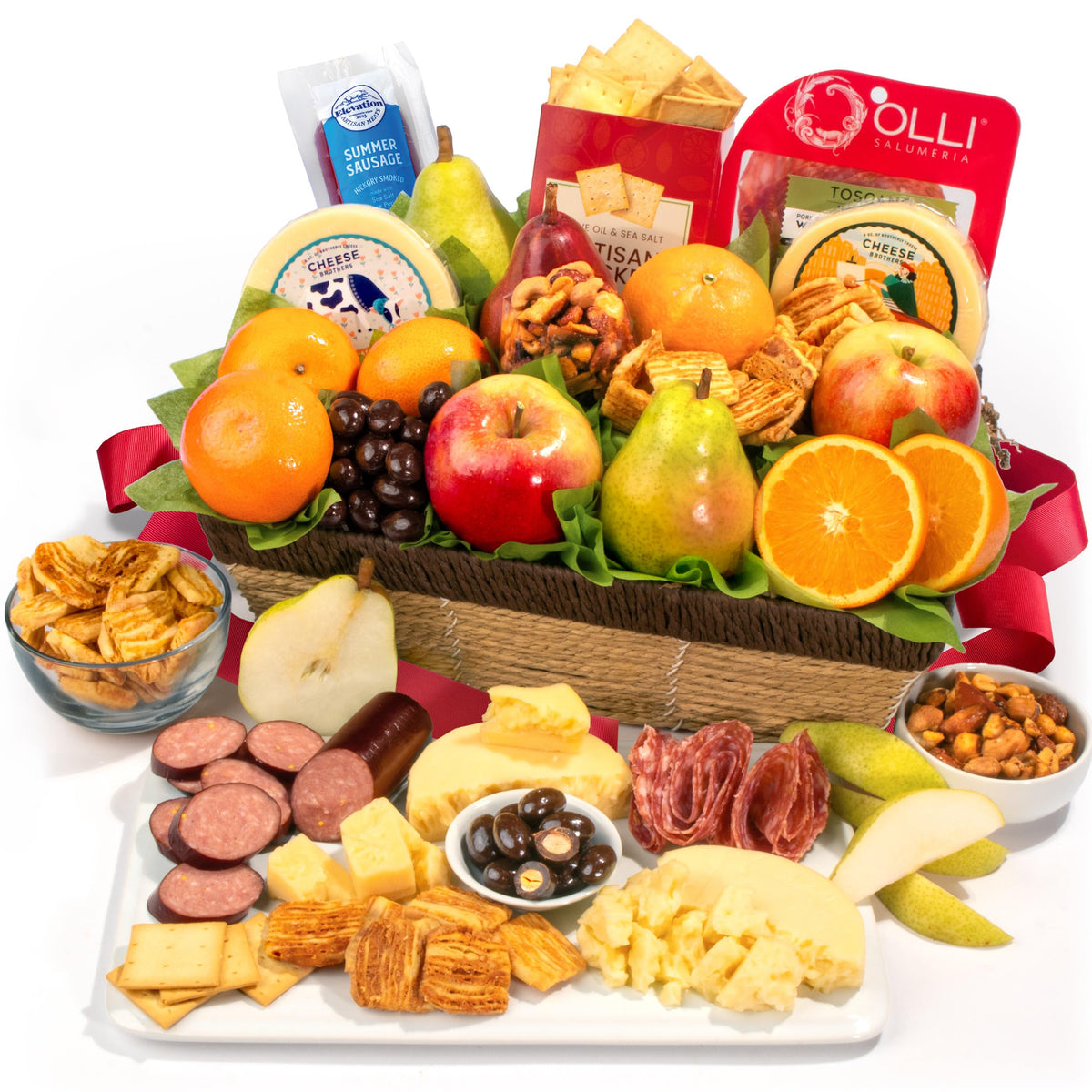A Gift Inside fruit assortment basket with crisp apples and pears for celebrations