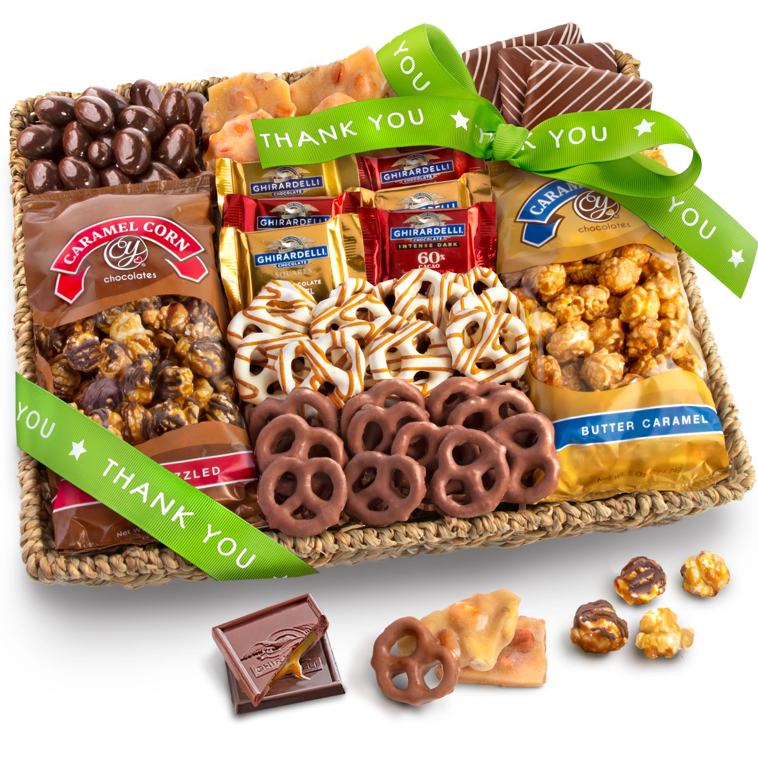 A Gift Inside thank you basket front view, ideal for expressing appreciation with style.