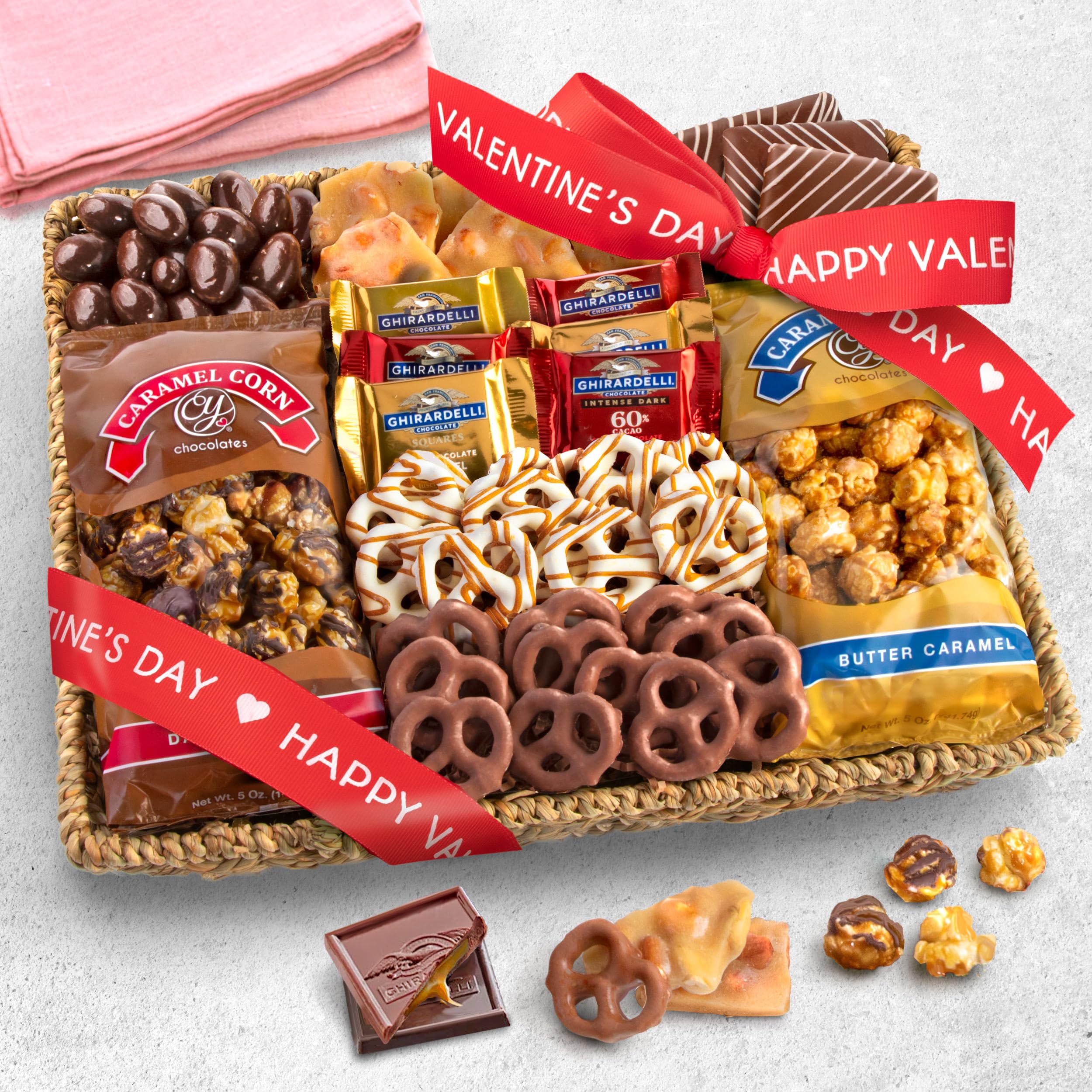 A Gift Inside valentines snack platter highlighting assorted chocolates and nuts