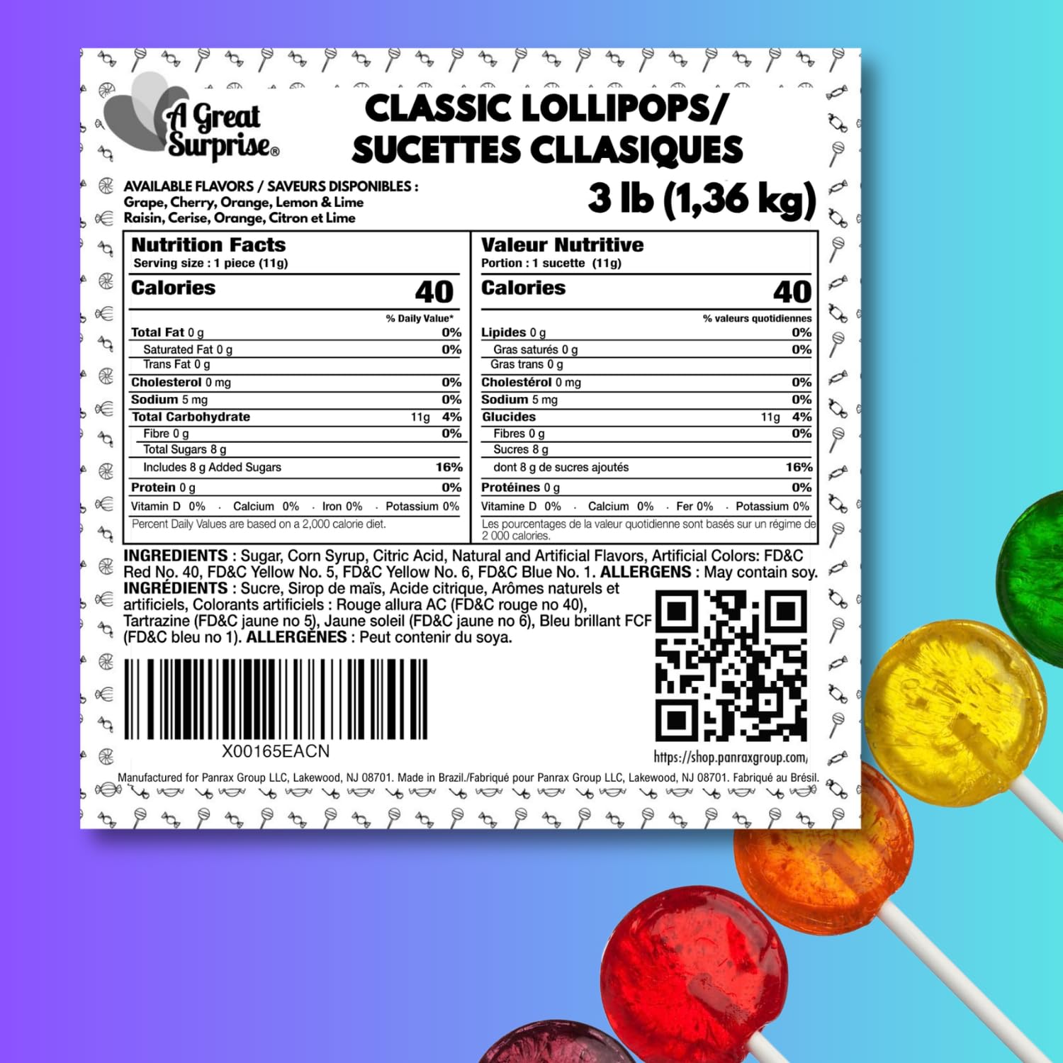 A Great Surprise 3 lb bulk lollipops for parties and events