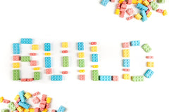 Party idea with edible building blocks to create interactive decor and fun treats.