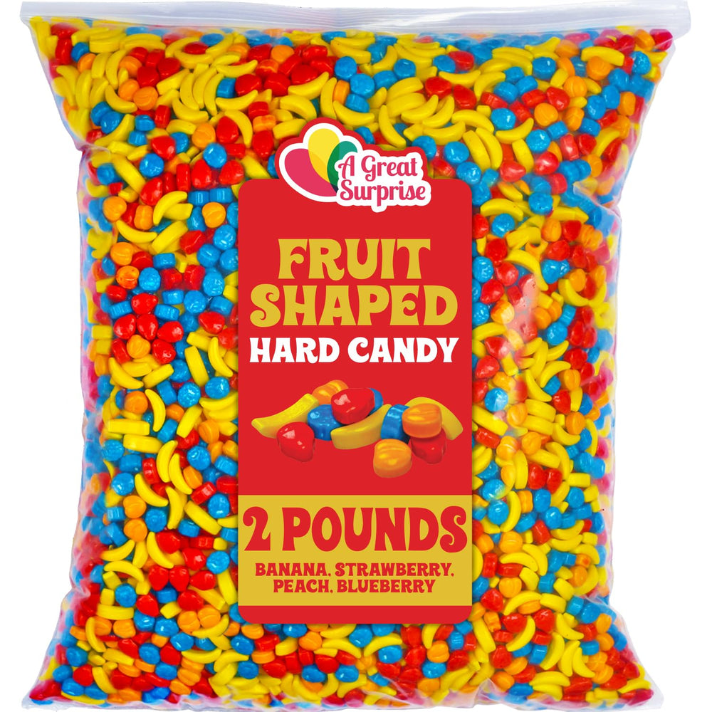 A Great Surprise bulk fruit candies in bright shapes for party refills.