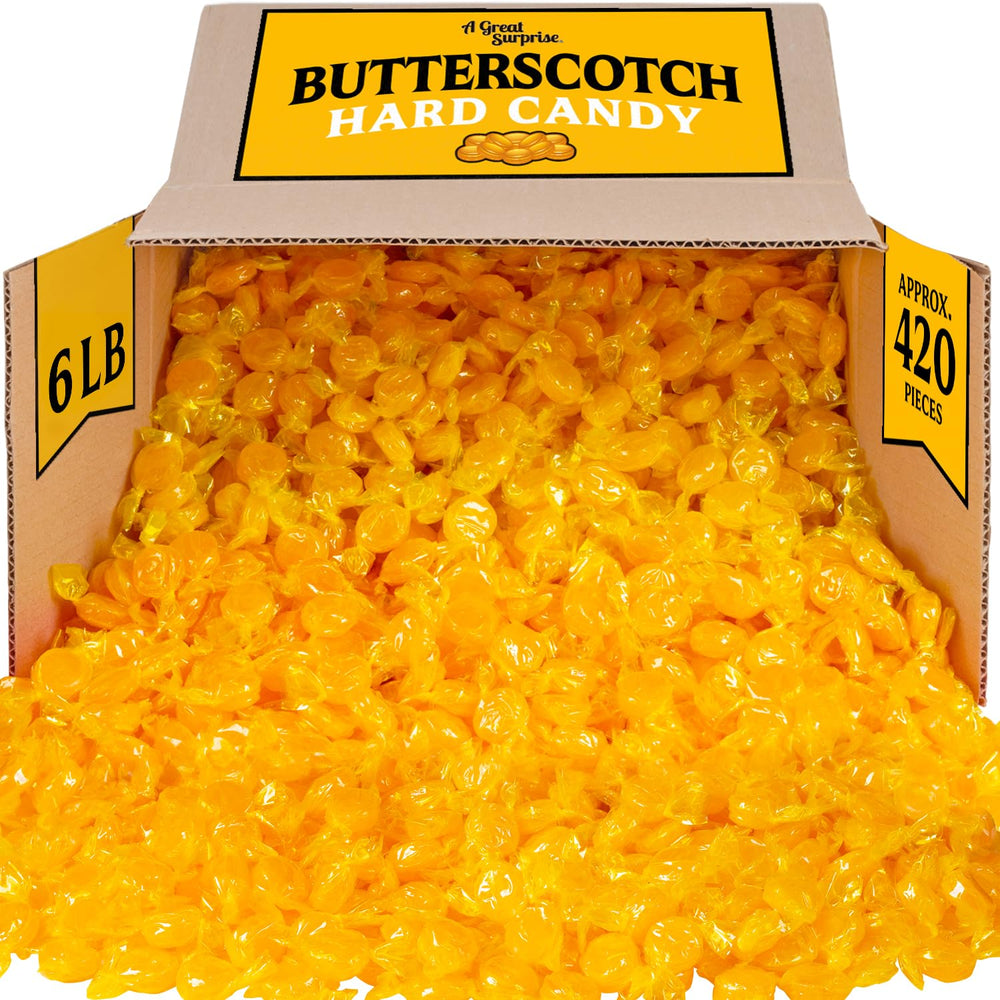 A Great Surprise butterscotch hard candy bulk bag ideal for parties and candy buffets.