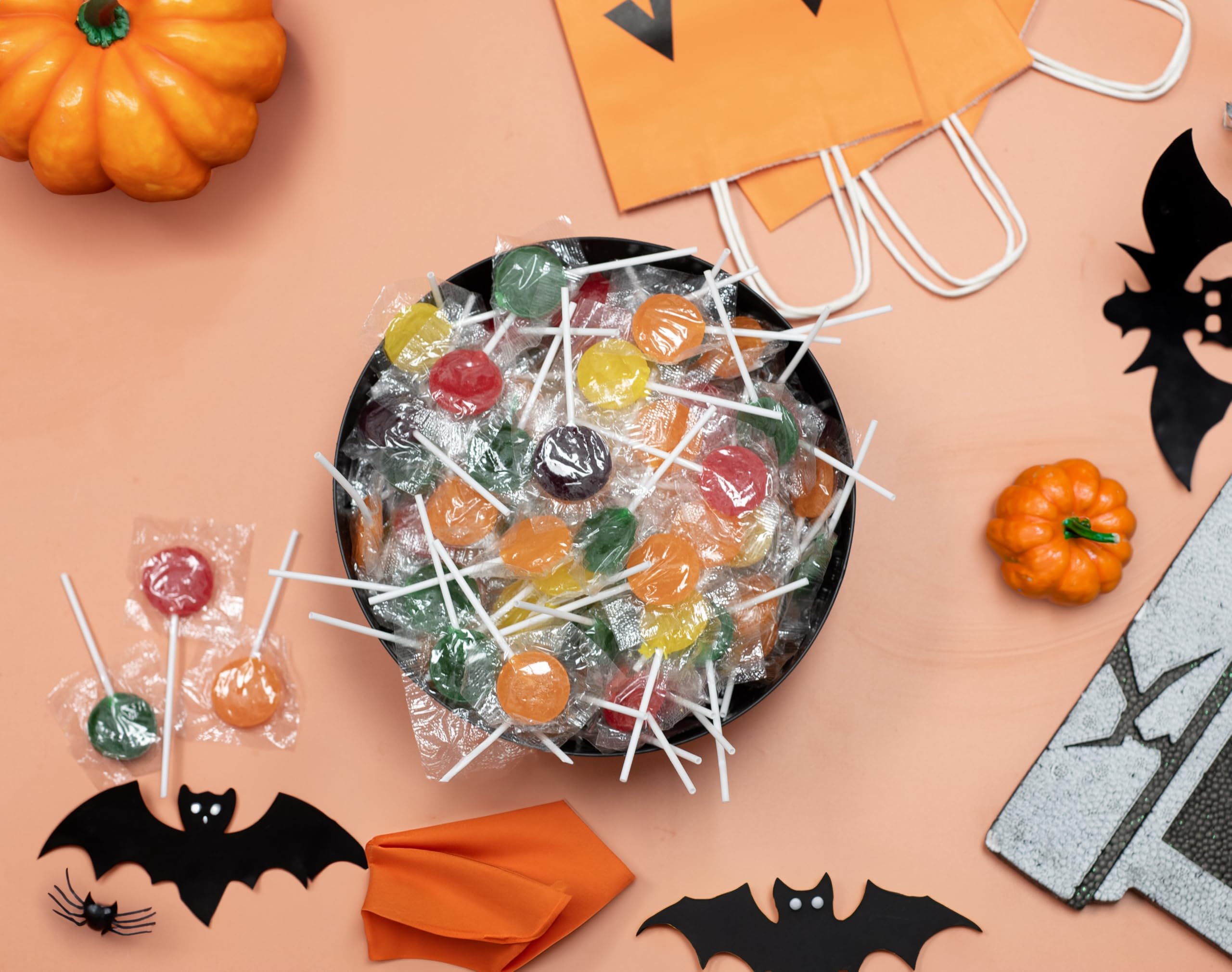 A Great Surprise individually wrapped lollipops support mess-free sharing at parties.