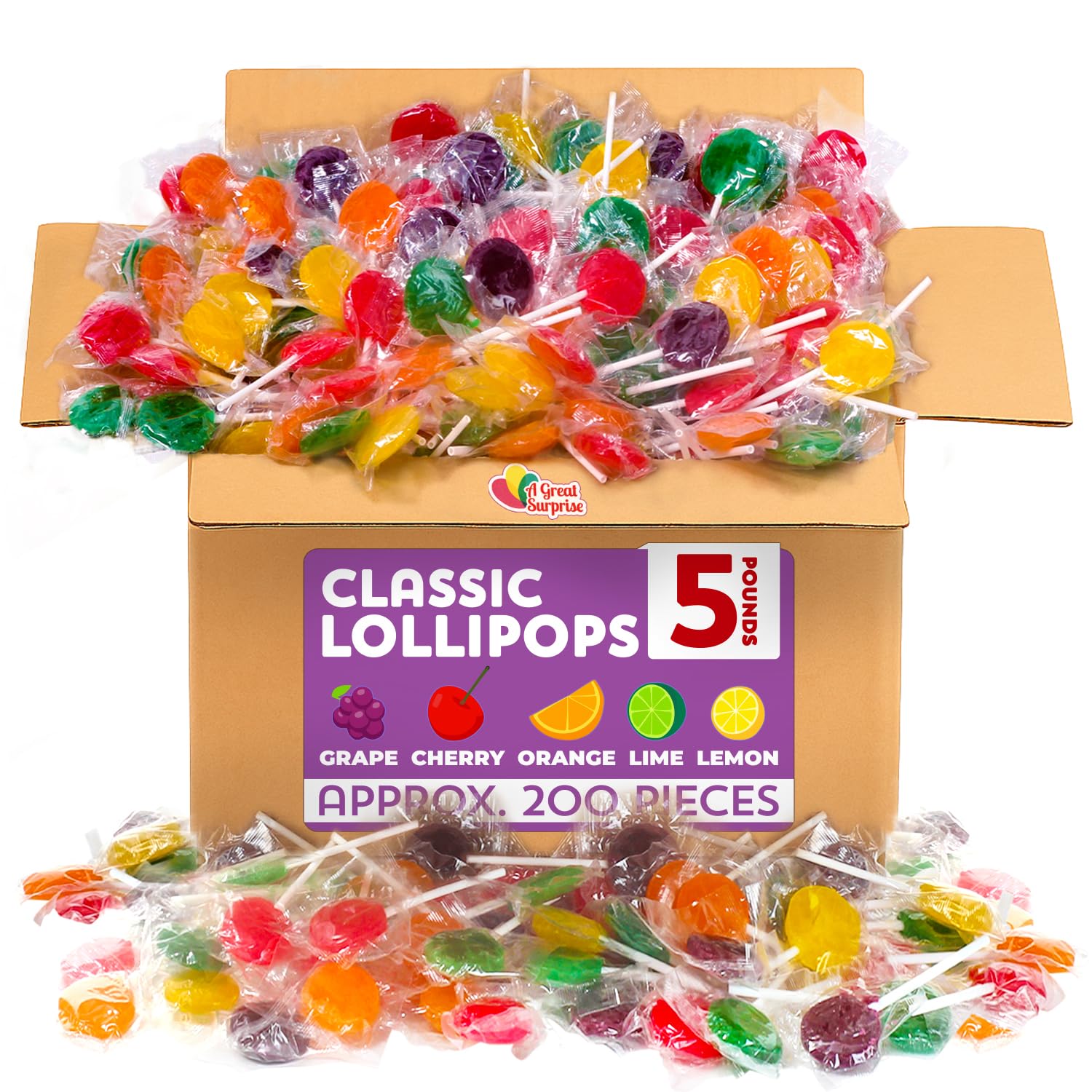 A Great Surprise Easter Classic lollipops 5lb bulk pack for parties and classrooms.