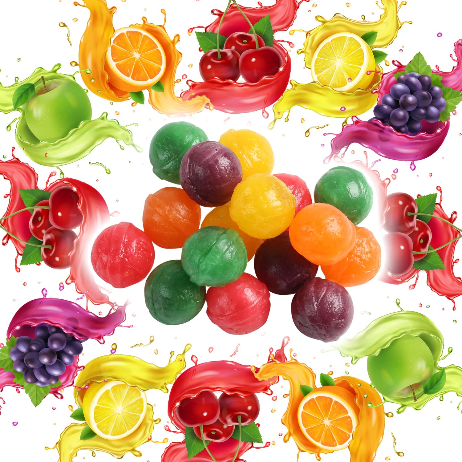 A Great Surprise fruit balls assorted flavors to brighten a candy dish or party.