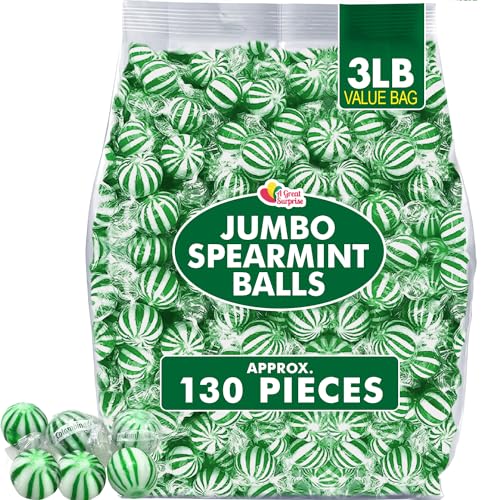 A Great Surprise green starlight mints arranged for bulk display