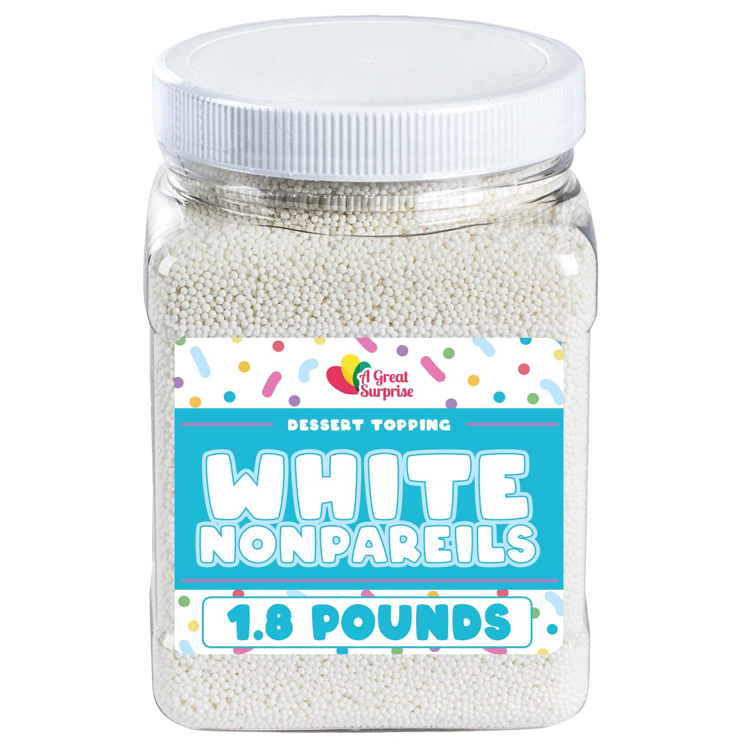 A Great Surprise ice cream topping with white beads for sparkle