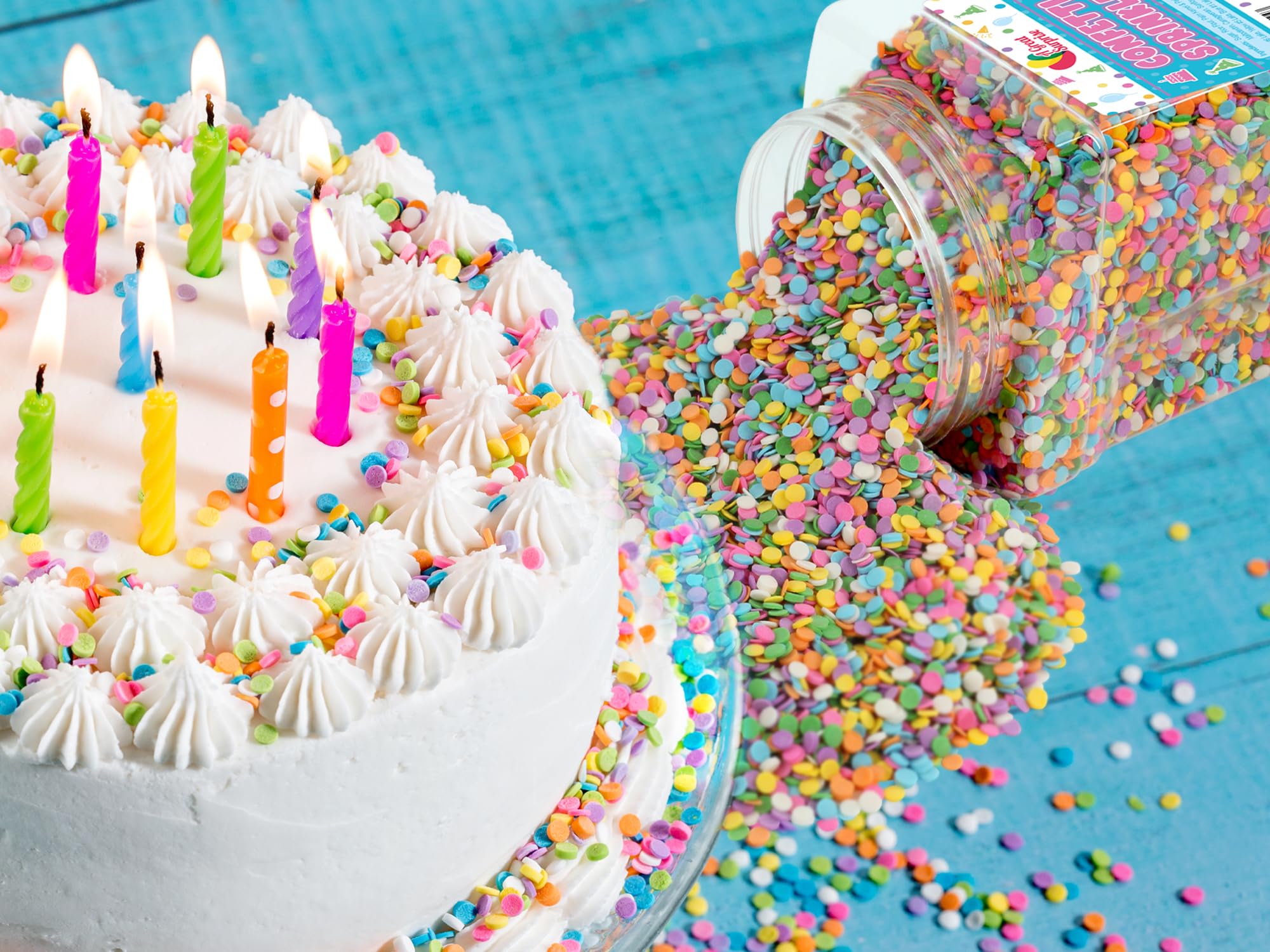 A Great Surprise pastel sprinkles enhance ice cream with playful color.