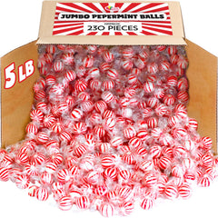 A Great Surprise peppermint candy balls in 5 lb bulk for refreshing snacking