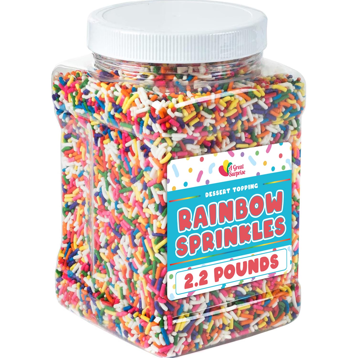 A Great Surprise Rainbow Sprinkles bulk bag ideal for bulk baking and decorating.