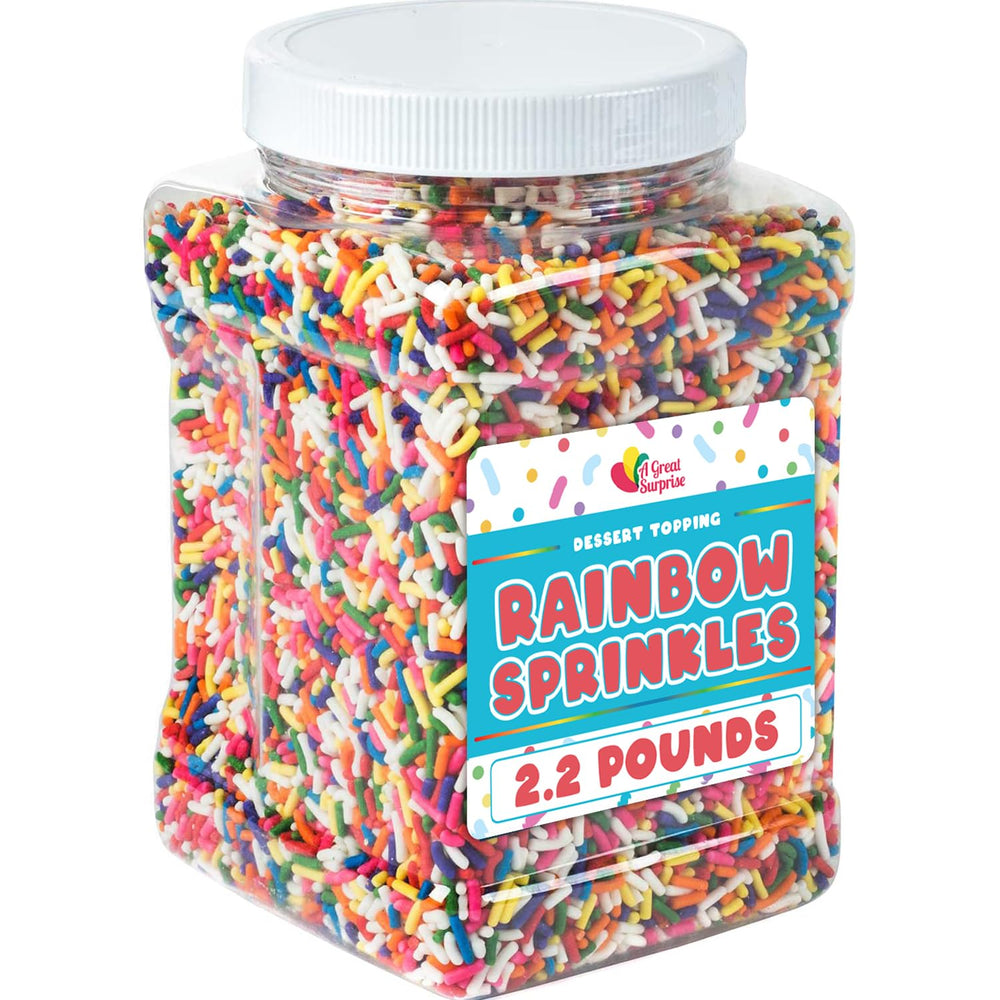 A Great Surprise Rainbow Sprinkles bulk bag ideal for bulk baking and decorating.