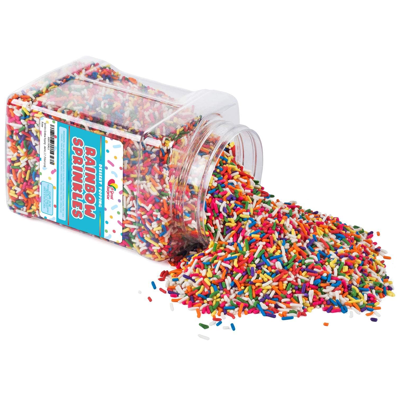 A Great Surprise Rainbow Sprinkles enhances cookies with playful rainbow hints.