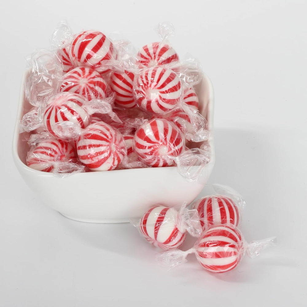 A Great Surprise red and white striped hard mints for classic festive treats