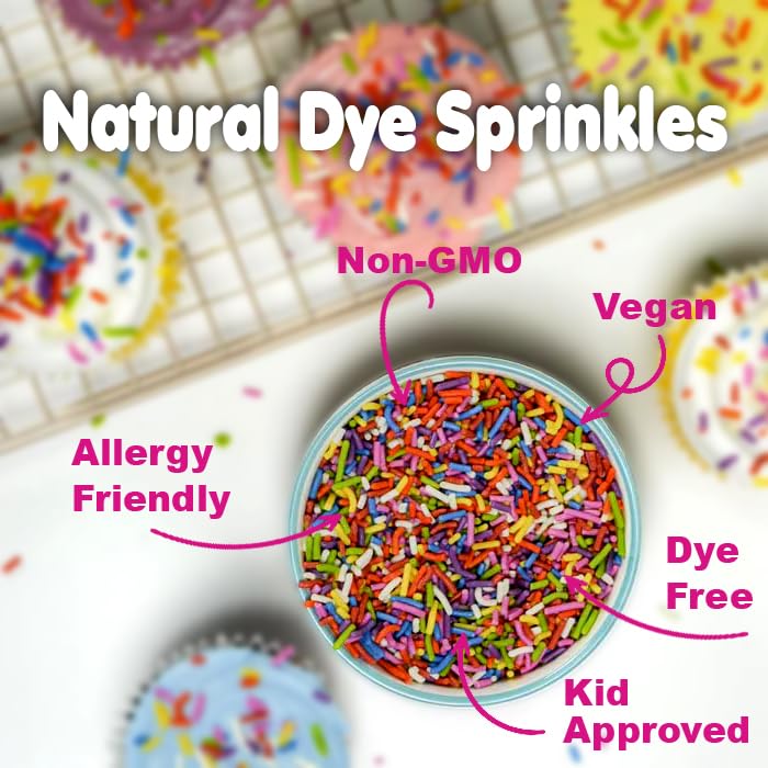 A Great Surprise sprinkles topping for cakes, cookies, and ice cream